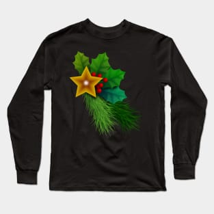 Christmas Holly Berry Tree Decoration Long Sleeve T-Shirt